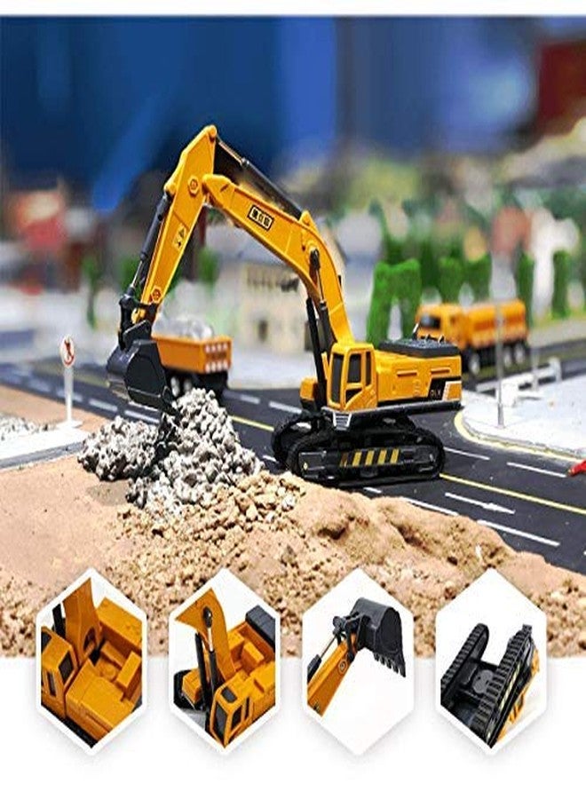 بلس بوينت شاحنة حفارة تعمل بالاحتكاك من PLUSPOINT، لعبة شاحنات للأطفال للعب التخيلي مع أجزاء متحركة، مركبات بناء هندسية للأطفال من سن 3 إلى 14 سنة. - Image 4